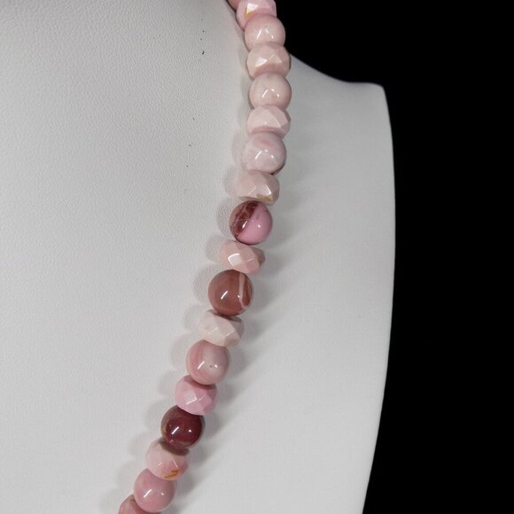 Jay King DTR Pink Opal Bead Necklace Australian Opal Inlay on Pink Opal Pendant - Picture 9 of 11
